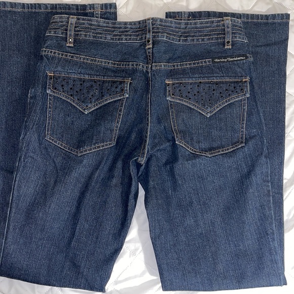 Harley Davison jeans Size 4 Dark Denim - Picture 2 of 5